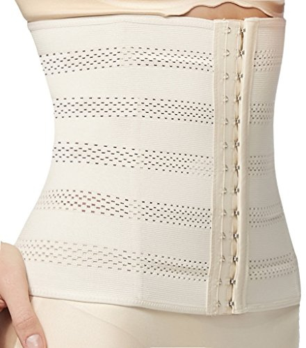 Everbellus Smal midja slimmande skulpterande slimmande korsett för kvinnor (beige, stor/EU 40)
