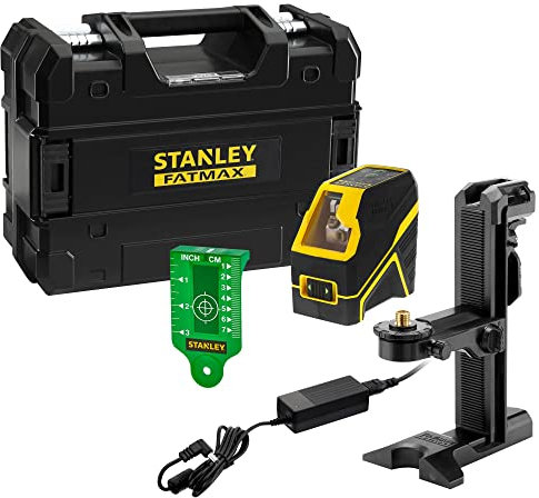 Stanley FatMax Kreuzlinien-Laser grün FMHT77595-1 (selbstnivellierend, mit grüner Diode, Genauigkeit: 3mm/10m, mit Pulsmodus zur Verwendung eines Empfängers, IP54, inkl. Koffer, Ladegerät & Zubehör)