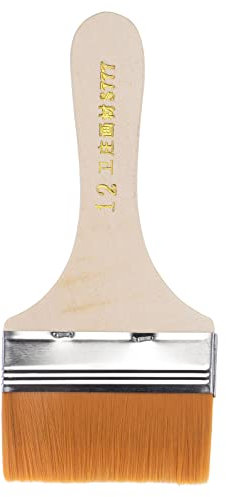 sourcing map 7 Peinture Pinceau 3 Largeur Doux Nylon Soies avec Bois Manche pour Paroi Armoires Clôtures Jaune