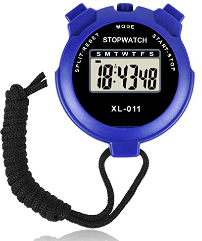Vicloon Digital Sport Stoppuhr Timer, Digitale Stoppuhr mit Großem Display, Sport Stoppuhren mit Wecker, Kalender, Woche, für Trainer, Schiedsrichter, Basketball, Laufen, Schwimmen(Blau)