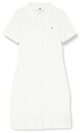 Tommy Hilfiger Abito a Polo Donna 1985 Slim Pique Slim Fit, Bianco (Ecru), XXS