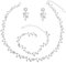 DIVINA VITAE 4 Stück Brautschmuck Set Silber Strass Schmuck Blumenblätter Armband Ohrringe Halskette Set für Braut Brautjungfer Damen Abschlussball Hochzeit Schmuck Set