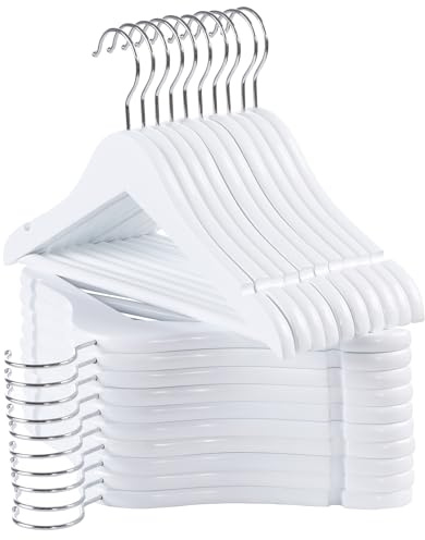 ELONG HOME Kids Hangers, 20 Pack White Baby Hangers for Closet, Premium Children's Clothes Hangers with 360° Swivel Hook