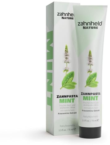 Zahnheld® Nature Zahnpasta Mint - Allround-Pflege mit natürlichem Krauseminz-Extrakt, 1450 ppm Fluorid, Menthol & Stevia, Vegan & ohne Mikroplastik, Palmöl & Titandioxid (75ml (3er Pack))