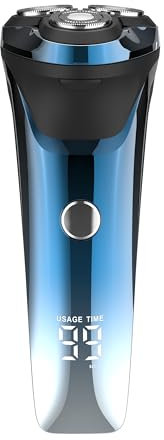Rasierer Herren Elektrisch Rasierapparat, Elektrischer Rasierer 4D Rasur Barttrimmer mit Präzisionstrimmer, Elektrorasierer für Männer Nass- und Trockenrasierer, Wiederaufladbar, Tragbar, Blau