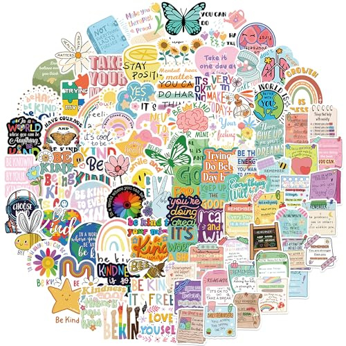 200 adesivi motivazionali con proverbi, affermazioni positive, adesivi ispiratori motivazionali, set di adesivi in vinile impermeabile per computer portatile, scrapbook, diario