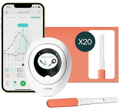 Mira Ultra4 Fertility Monitor & Ovulation Test Kit for Women, at-Home 4-Hormone Tracker (LH, FSH, E3G, PdG), Digital Analyzer with 20 Test Wands, 7× More Accurate Than Other Fertility Trackers