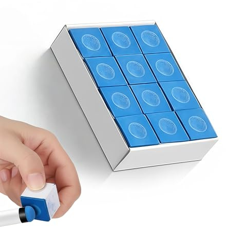 ButtVigour 12 Cubes Professional Billiard Chalk, Premium Blue Snooker & Pool Cue Chalk for Enhanced Grip and Control, Minimises Table Marks, for Casual and Competitive Players
