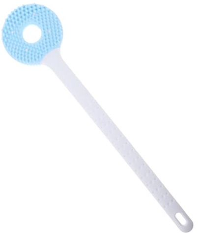 PLAFOPE Brosse de Bain Silicone à Long Manche Brosse Corps Douce à Poils Souples Exfoliante et Massante pour Nettoyage et Massage Du Dos Accessoire Multi-usage pour Peaux Délicates