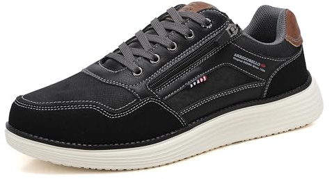 ARRIGO BELLO Zapatillas Hombre Zapatos Casual Deportivas Caminar Vestir Gimnasio Moda Cómodo Sneakers Talla 41-46(B-Negro,Numeric_42)