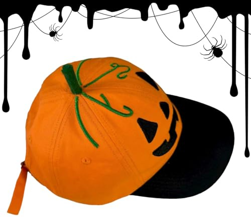 Pumpa Hattar För Vuxna Rolig Och Justerbar Huvudbonad För Halloweenkostymer | Broderad Basebollkeps Med Pumpaansiktsmotiv För Roliga Utklädningsevenemang Fest Parader Maskerad Helgdag Och Festival