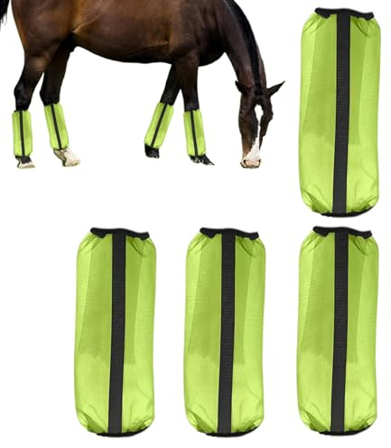 Flugstövlar för Hästar 4 stycken mesh-bensskydd | Bekväma hästleggings för Användning vid Utevistelse, i Stallmiljöer, vid Tävlingar, Sport, Träning, på Ranch, och