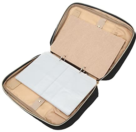 kaisudiAP Estuche Organizador de Joyas de Viaje, Estuche Enrollable portátil para Guardar Joyas con Bolsas Transparentes para Pendientes y Collares, Color Negro.