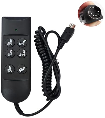 Pak2iaa 6 Button 5 Pin Electric Riser Recliner Chair Remote Control with Extension Cable Hand Operated for Lifting Chair, Electric Sofa (Black)
