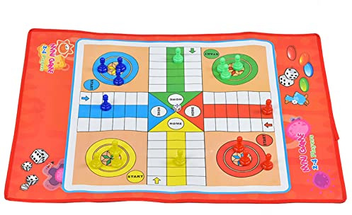 Hidyliu Ensemble de jeu traditionnel Ludo en tissu non tissé pour planche et durable pour le plaisir en famille, avec des couleurs vives et améliore la concentration