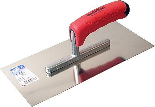 HAROMAC Glättekelle Made in Germany, 280x130mm| rostfreier Edelstahl,2 Komponenten Softgriff, Profiqualität, Glätter, Traufel, Glättscheibe