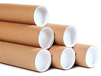 REALPACK® Versandrolle, hochwertig, stabile Pappe, Kunststoff-Endkappen, 5,1 cm, 330 mm, ideal zum Schützen Ihrer Ware A0 braun