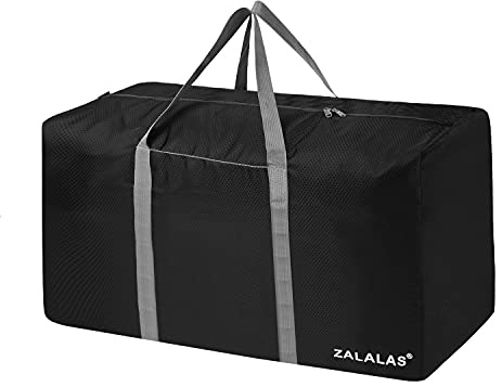 ZALALALAS Extra Groe duffelväska leicht, 78 L/96 L resa duffelväska Faltbar fr herr dam svart, Svart, Black 96L, Vattentålig