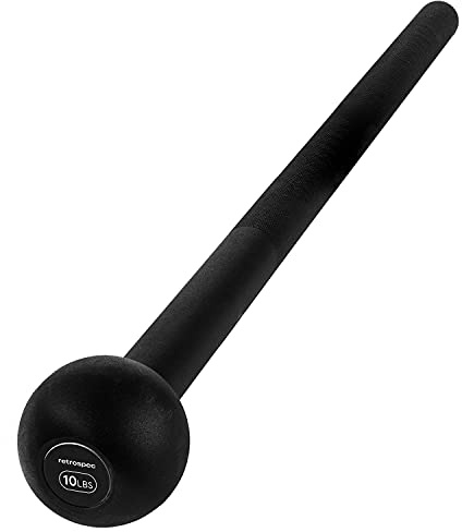 Retrospec Steel Macebell 5 to 30lbs for Men & Women Steel Mace Strength Training & Full Body Workouts, Matte Black