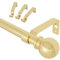 Gardinenstange Gold 80-300 cm Lang, Gardinenstange Messing mit Halterung, 16mm Durchmesser Gardinenstange Wandmontage mit Kugelendstück. Gardinenstange Spleißen Verstellbare