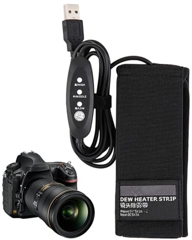 Chauffe-lentille, bande chauffante – Réchauffeur d'objectif avec 3 réglages de chaleur pour appareils photo numériques, télescopes, viseurs