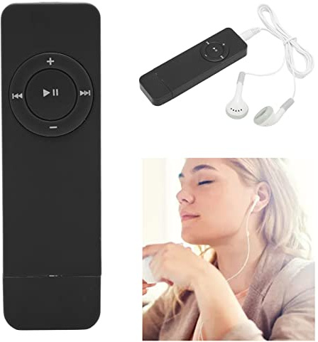 Mini Lettore MP3 USB Portatile con Senza Perdita di Dati, Supporto Lettore Musicale per Scheda di Memoria da 64 GB, Batteria a Lunga Durata (BLACK)