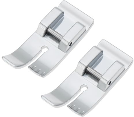 YINETTECH 2 Pièces1/4 Pouce Pied-de-Biche à Encliqueter pour Point Droit 33,4x14mm Compatible avec Singer Compatible avec Brother Compatible avec Babylock Argent