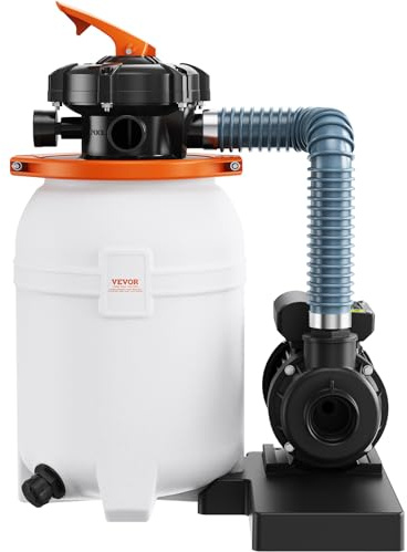 VEVOR - 10 Sand Filter Pump, 1585 GPH 0.33HP Pool Pumps System and Combo Filter with 6-Way Multiport Valve and Pressure Gauge, Easy Installation for