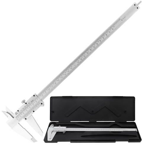 Smgda Vernier Caliper, 0-300mm 0-12 Carbon Steel Calipers Measuring Tool Accuracy 0.02mm Micrometer for DIY/Household/Industrial Use with Storage Case, Metric & Imperial Double Scales (Silver, 300mm)