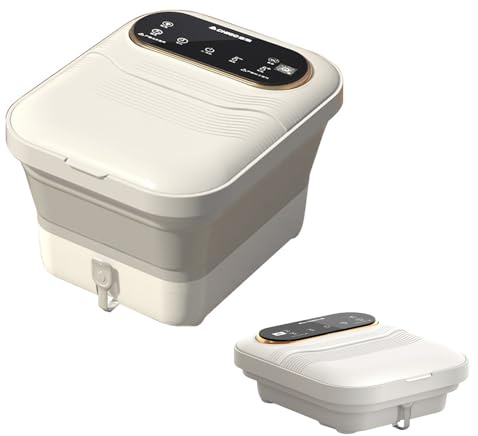 PYwuetuu Idromassaggio per pediluvio Pieghevole con Calore, Touch Screen, Telecomando, rulli massaggianti, Timer, idromassaggio, Kit per Pedicure, pediluvio con Controllo della Temperatura, pediluvio