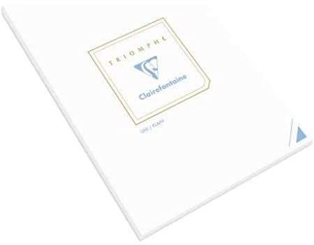 Clairefontaine 6120C - Bloc de Correspondance Triomphe 50 Feuilles Unies Blanches A5-14,8x21 cm - 90g/m²