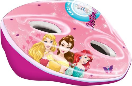 Tataway Casco de Bicicleta Easy Disney Princesses para niñas con Orificios de ventilación, Anillas de Ajuste y Correas de fijación. Talla 52-56 cm (4-8 años)