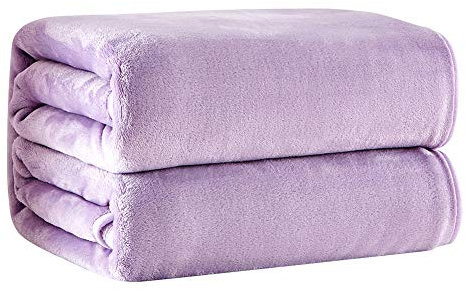 Lanqinglv Fluffy Throw Blankets Lavender Warm Winter Bedspread King sofa Throws Large 3 Seater Lightweight Flannel Microfiber Lilac Blankets for Sofa Beds 200x230cm (PP)