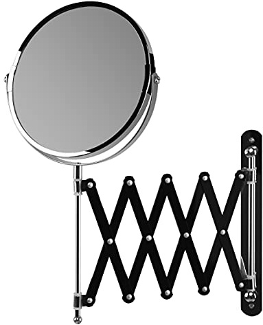 Orbegozo ESP 6000 - Espejo de Pared telescópico 360 Grados, 17 cm diámetro, Doble Cara: con y sin Aumento, Longitud Brazo 55 cm, Soporte Incluido