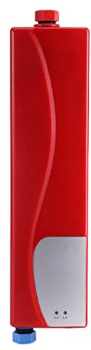 Mini chauffe-eau instantané chauffe-eau électrique sans réservoir salle de bain cuisine lavage prise ue 220 V 3000 W(rouge)