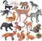 ELECLAND 15Pcs Woodland Animal Figures Forest Animals Figures Miniature Woodland Creatures Figurines Woodland Cake Topper Age 8+ for Kids Birthday Decorations, Christmas Party Decorations