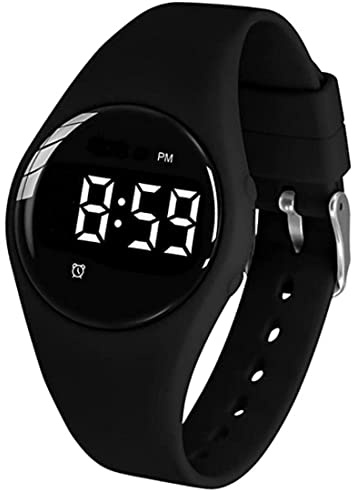 e-vibra Reloj despertador vibratorio, resistente al agua, pulsera de entrenamiento para ir al baño, reloj recordatorio médico recargable con temporizador y 15 alarmas diarias (negro)
