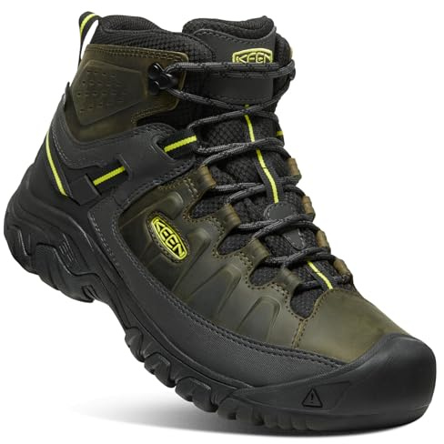 KEEN Targhee 3 Mid Waterproof, Scarpe da escursionismo, Uomo, Grigio (Forest Night/Evening Primrose), 40 EU