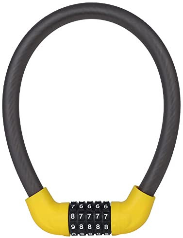 Chesoon Candado de Cable Reseteable Código de 5 Dígitos Anti Cizalla Resistente Cable de Acero Compuesto de Aleación Peso 310g Longitud 57cm Versión Amarilla