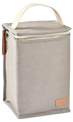BÉABA Borsa Termica Porta Pasto per Neonati, Contenitore Molto Capiente, Tasca per Biberon, Borsa per Trasportare Pasti Completi, Pieghevole, Materiale Morbido e Impermeabile, Grigio perla