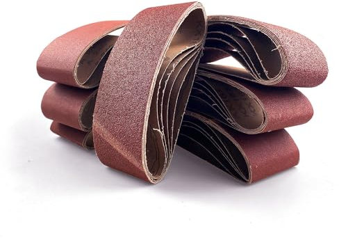 40 Pièce Bandes Abrasives 75x457mm,Grain 40 60 80 120 180 240 320 400,5 pièces par grain Convient pour Ponceuse à Bande.