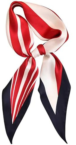 GIMIRO satinscarf 120 cm x 36 cm romb färgglada halsdukar blommig band modetillbehör för hattar, kavajer, blusar, klänningar, kjolar, midjeband, band