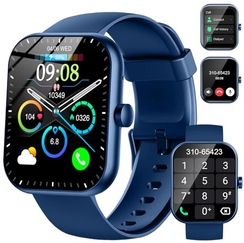 Smartwatch Herren Damen, 2025 HD 1,96 Fitnessuhr Smart Watch mit Telefonfunktion, 115+ Sportmodi Schrittzähler Armbanduhr, Herzfrequenz SpO2 Schlafmonitor, IP68 Wasserdicht Sportuhr für Android iOS