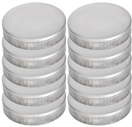 MFAOSHI Tapa para Postes De Valla, Hierro Galvanizado, 10 X Tapa De Barandilla Redonda Tapas De Pilotaje Decoración De Protección,Plata,114mm