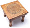 LivuX Mesa auxiliar de madera, flor de la vida, 30 × 30 × 23 cm, madera de acacia tallada, accesorio espiritual para el hogar, hecho a mano, redondo, producto natural, mesa de meditación y decoración