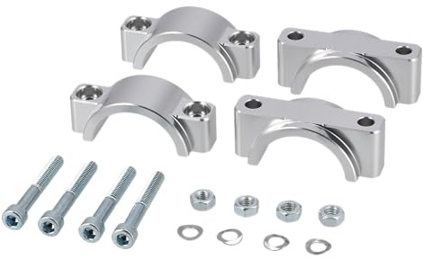 Set: CNC Klemmstücke für Schutzblech mit Schrauben, Silber eloxiert - für Simson S50, S51, S70, SR50, SR81