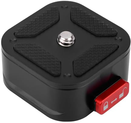 lasuroa Placa de Liberación Rápida para Cámara, Abrazadera Liberación Rápida Aleación Aluminio Adaptador de Montaje Trípode Cámara Accesorios para Estabilizador Trípode Deslizador y Cardán