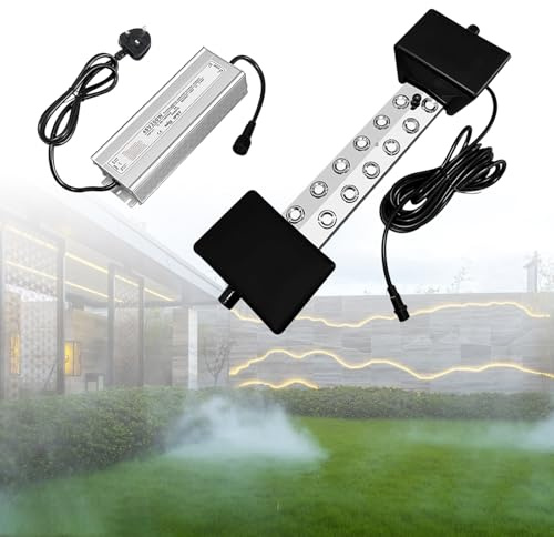 Fogger - Macchina per nebbia a ultrasuoni, 12 teste Ultrasonic Mist Maker, 9000 ml/H 400 W Mist Maker Fogger con Boa IP67 Waterproof Power Supply, Perfect for Pond Garden Lawn Rockery Halloween