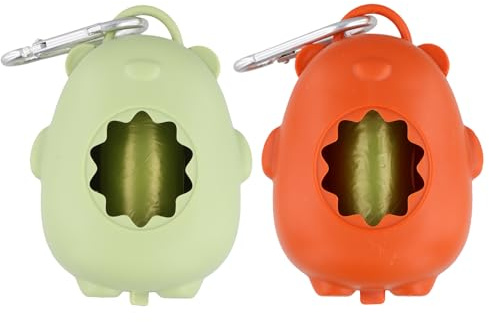 2 Pièces Distributeur de Sacs à Crottes pour Chien, Porte-Sac à Déjections Canines avec Mousqueton, Accessoire Chien Pratique pour Promenade, Randonnée ou Course