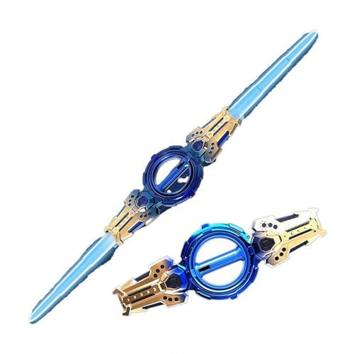 Light Up Sword Toy, Rotatable Flashing Dueling Sabers for Kids with FX Sound Retractable Blade, 7 Colors Light Sabers Toy, Cool Cosplay Costume Party Decoration Christmas Birthday Gift